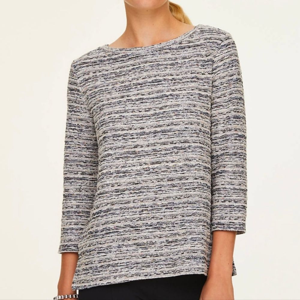 LOFT Multi Colored Tweed Sweater Size Medium